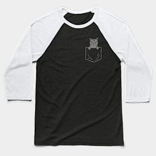 Gray Cat in your pocket Baseball T-Shirt